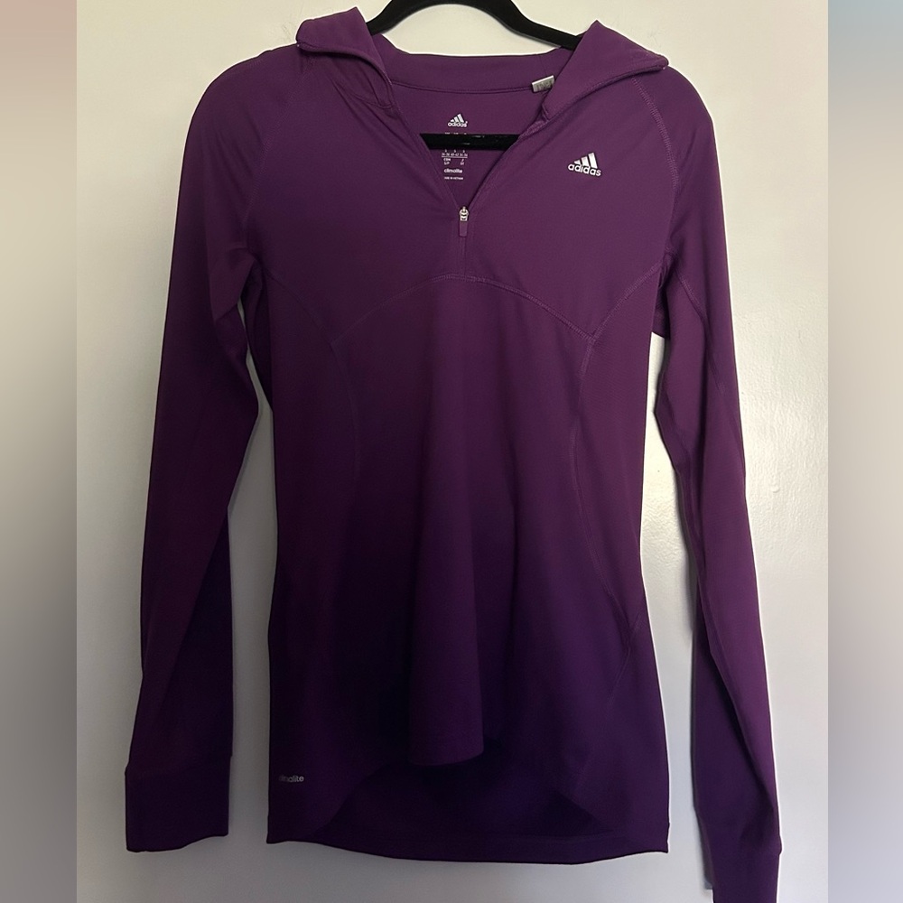 Adidas purple quarter zip long sleeve